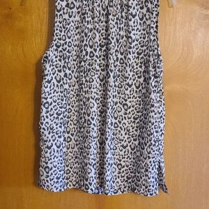 Loft Animal Print Sleeveless Tie Back Shell Top